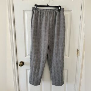Alfred Dunner Black and White Checkered Pants